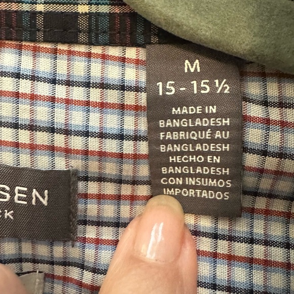 Van Heusen Never Tuck Classic Navy Button Down Shirt Size M - Picture 4 of 11